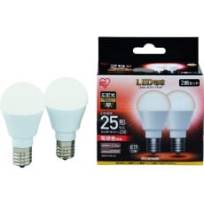 【LDA2L-G-E17-2T52P】IRIS LED電球2個セット E17広配光タイプ 25形相当 電球色