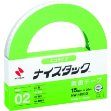 【NW-15ECO】ニチバン 両面テープ ナイスタックNW-15ECO 15mmX20m(大巻) エコのり仕様 エコマーク認定商品