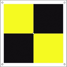 【6300001179】グリーンクロス ドローン用対空標識プラス型(黄黒)