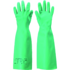【37-185-7】アンセル 耐溶剤作業手袋 アルファテック ソルベックス厚手ロング 37-185 Sサイズ