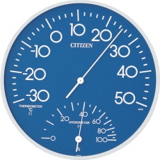 【9CZ056-004】シチズン 温湿度計 ブルー φ300*39
