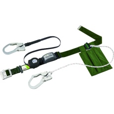 【SLN505-W-GR】タイタン リーロックS2NEOライト ロック装置付巻取器+補助ロープ式胴ベルト グリーン(墜落制止用器具)