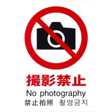 【TGP2032-2】光 多国語ピクトサイン 撮影禁止