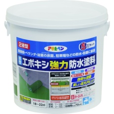 【606389】アサヒペン 水性エポキシ強力防水塗料 5KGセット ダークグリーン