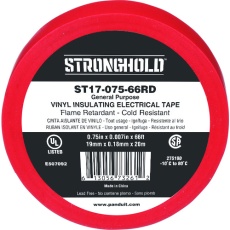 【ST17-075-66RD】ストロングホールド StrongHoldビニールテープ 一般用途用 赤 幅19.1mm 長さ20m ST17-075-66RD