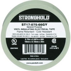 【ST17-075-66GY】ストロングホールド StrongHoldビニールテープ 一般用途用 グレー 幅19.1mm 長さ20m ST17-075-66GY