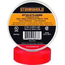 【ST35-075-66RD】ストロングホールド StrongHoldビニールテープ 耐熱・耐寒・難燃 プロ仕様グレード 赤 幅19.1mm 長さ20m ST35-075-66RD