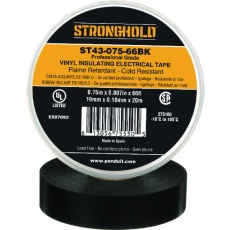 【ST43-075-66BK】ストロングホールド StrongHoldビニールテープ 耐熱・耐寒・難燃 プロ仕様グレード 黒 幅19.1mm 長さ20m ST43-075-66BK