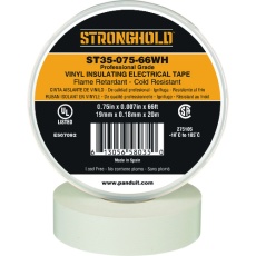 【ST35-075-66WH】ストロングホールド StrongHoldビニールテープ 耐熱・耐寒・難燃 プロ仕様グレード 白 幅19.1mm 長さ20m ST35-075-66WH