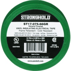 【ST17-075-66GR】ストロングホールド StrongHoldビニールテープ 一般用途用 緑 幅19.1mm 長さ20m ST17-075-66GR