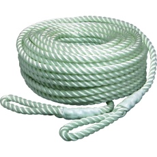 【NR-3STRAND-8-50】まつうら 電動ウインチ用ナイロンロープ(3打ち) 8mmΦ×50m 両端アイ加工