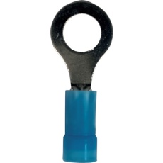 【EV14-8RB-Q】ストロングホールド ビニール絶縁被覆付圧着端子(丸形) 電線サイズ:AWG16～14/1.25～2sq 取付ネジ:M4 25個入り EV14-8RB-Q