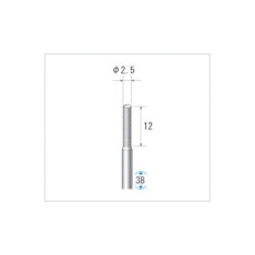 【21315】ナカニシ チタンコート超硬カッター 円筒(シングルカット)刃径2.5mm刃長12mm