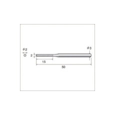 【62847】ナカニシ 電着ダイヤモンドヤスリ(軸径3mm)全長50mm刃長15mm刃幅2mm