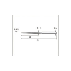 【62855】ナカニシ 電着ダイヤモンドヤスリ(軸径3mm)全長51mm刃長25mm刃幅0.5mm