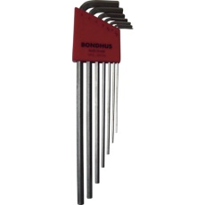 【HLX7MB】ボンダス 六角L-レンチ エクストラロング メッキ セット7本組(1.5-6mm)