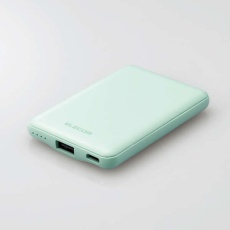 【DE-C37-5000GN】薄型コンパクトモバイルバッテリー(5000mAh/2.4A/Cx1＋Ax1)