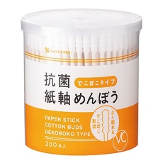 【52218】VC20でこぼこ抗菌紙軸めんぼう200本