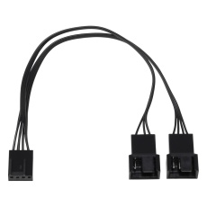 【CA-098A】PWMファン用二股電源リボンケーブル 15cm ブラック