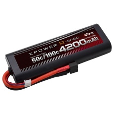 【XPR4200-RD-B】Li-Po 7.4V 4200mAh 50C/100C(T型コネクター)