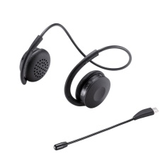 【MM-BTSH63BK】Bluetoothヘッドセット(両耳・外付けマイク付き)
