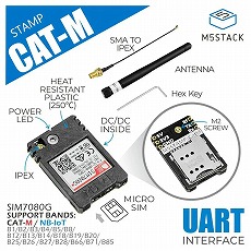 【M5STACK-S003】M5Stamp SIM7080G搭載 CAT-Mモジュール
