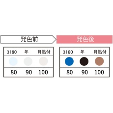 【3I80-JP】サーモカラーセンサー(発熱監視用温度感知シール、80/90/100℃)