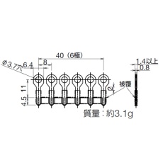 【BNJ26WB】6極用渡り金具(8mm 丸形)