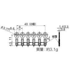 【BNJ26WB】6極用渡り金具(8mm、丸形、10個入)