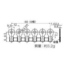 【BNJ56B】6極用渡り金具(12mm 丸形)