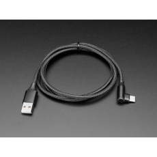 【ADA-5031】USB Type-A - L字 USB Type-C  ナイロンUSBケーブル 1m 黒