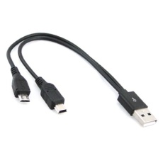 【JEVOIS-USBSPLIT】給電用USBケーブル(TypeA-mini-B/micro-B同時)