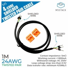 【M5STACK-A088-B】24AWG 4芯シールドツイストペアケーブル 100cm