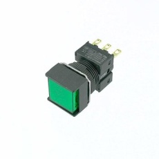 【A16-AGM-1】押しボタンスイッチ(正方形/非照光/丸胴形φ16)A16