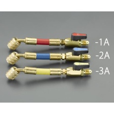 【EA104SB-1A】1/4インチ x5/16インチ ボールバルブ付異径ホースアダプタ(赤)