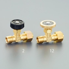 【EA426CA-12】R1/4インチ x 8mm ニードルバルブ(黄銅ハンドル/フレアーナット)