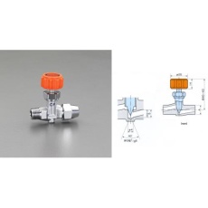 【EA426CF-208】R 1/4インチ x 8mm ニードルバルブ(フレアー)