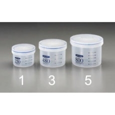 【EA508AN-3】φ108× 80mm/480ml 密閉容器(丸型/目盛付)