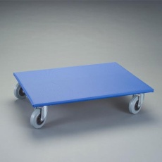 【EA520AD-7A】800×600mm/500kg ドーリー(木製/ゴム車輪)