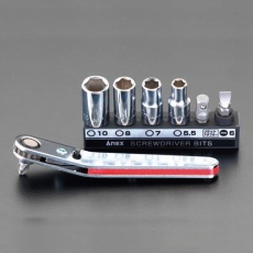 【EA562-7】[+ - Socket]ドライバーセット(オフセット型 ラチェット式)