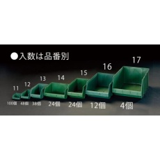 【EA661CM-15】213×350×165mm パーツトレー(重ね置型・緑/24個)