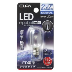 【EA758ZM-12A】AC100V/0.5W/E12 LEDナツメ電球(昼白色)