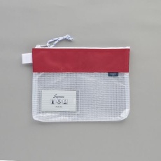 【EA762CF-503】A5/190×250mm メッシュケース(レッド)