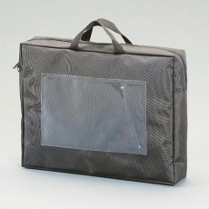 【EA762DD-3】270×360×80mm/A4 メールバッグ(黒/マチ付)