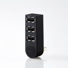 【EA764AD-32B】[3ポート]USB2.0ハブ(ブラック)