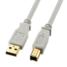 【EA764AJ-74】1.5m USBケーブル(A-B/2.0対応/金メッキ/グレー)