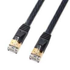 【EA764BB-132】1 m フラットLANケーブル(CAT7/ブラック)