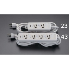 【EA815GK-43】AC125V/15Ax 3m タップ(4口・抜け止・アース付)