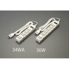 【EA815GM-34WA】AC125V/15Ax 2m タップ(4口・個別・集中SW/白)