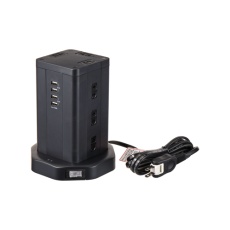 【EA815GN-61】AC100V/14Ax2m タップ(12口/USBポート/タワー型)
